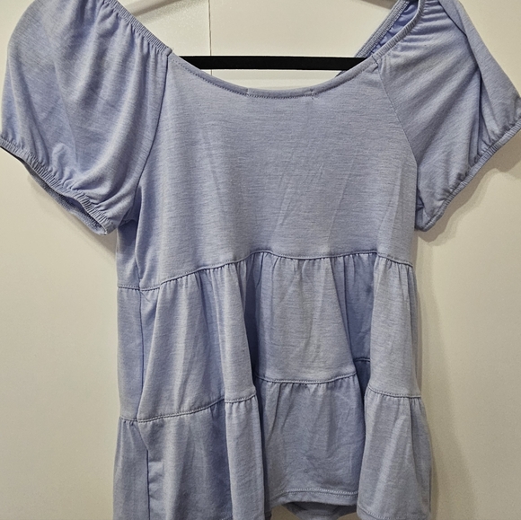 Light Blue Pink Rose Shirt Size S Woman's - Picture 7 of 12